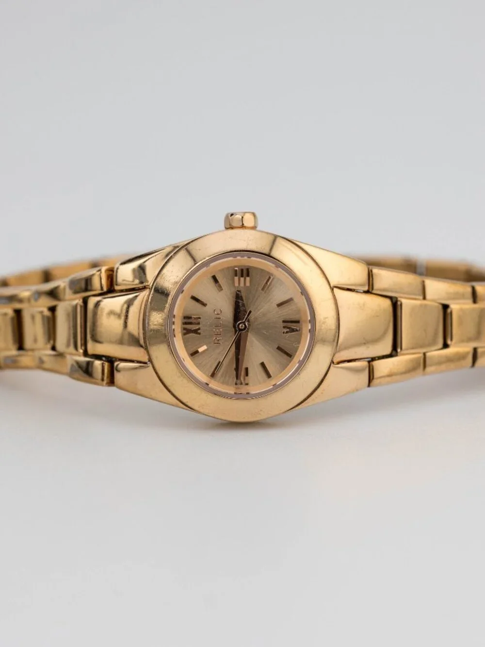 RELIC ZR34208 Rose Gold Roman Numeral Quartz Analog Women's Watch New Battery